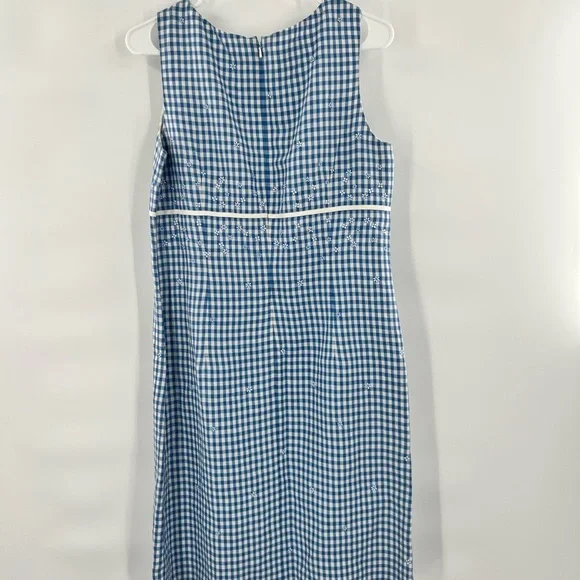 Talbots blue white sleeveless dress size 8 gingham - Picture 6 of 8